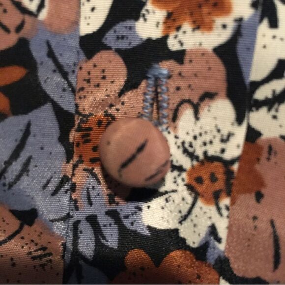 HENRY LEE SILKY SHEEN TIE NECK BUTTON UP BLOUSE - Picture 3 of 11